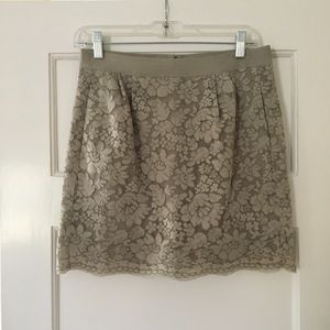 J Crew Lace Skirt - Sage Green